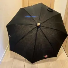 極美品♥処分価格　FEILER　ネイビー レース柄 長傘 バンブースタイル 極美品♥処分価格 FEILER ネイビー レース柄 長傘 バンブー