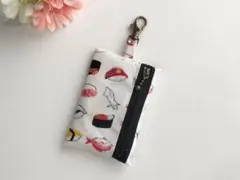 リール付き　キーケース☆お寿司柄　ハンドメイド
