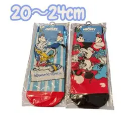 ディズニー　ソックス　ミッキーミニー　ドナルド2点セット　20〜24cm