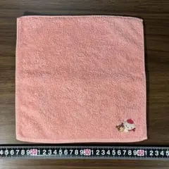 ピンクの動物刺繍ハンカチ 053