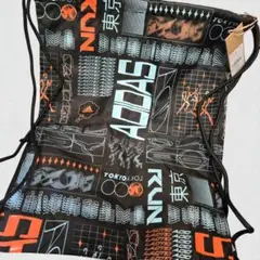 新品 ADIDAS 両面柄違い ナップサック アディダス リュック 黒 ブラック