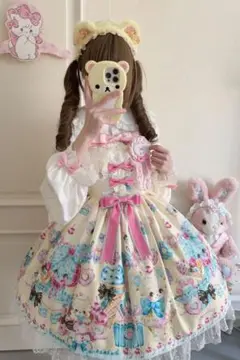 ロリータジャンスカ ワンピース くま スイーツ 甘ロリ りぼん うさぎ