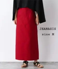 JEANASIS　ハイウエスト　ロング　スカート　レッド　M　タイト