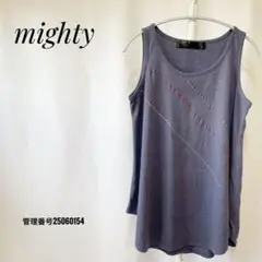 【美品】mighty ノースリーブTシャツ ダークブルー 綿100% コットン