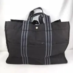HERMES エルメス フールトゥ キャンバス トートバッグ ブラック