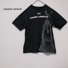 【アンダーアーマー】メンズTシャツ Ｍ 黒 吸汗速乾 グラフティック スポーツ