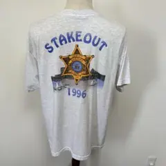 90s 1996 シェリフ STAKEOUT Tシャツ グレー 古着 J-113