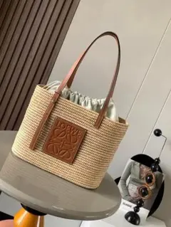 LOEWE ストロー かごバッグ ベージュ