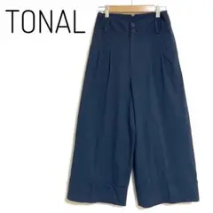 TONAL トナール ガウチョ パンツ 裾ワンロールアップ ネイビー サイズ38