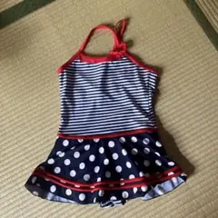 ストライプ 水玉 フリル水着 130cm