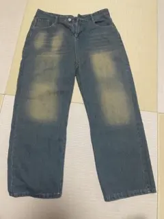 バギーワイドレッグデニムパンツ