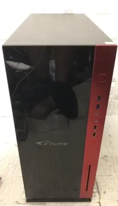 G-Tune ゲーミングデスクトップPC ブラック/レッド　強化ケース