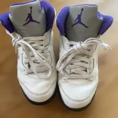 Air Jordan 5 ホワイト/パープル キッズシューズ