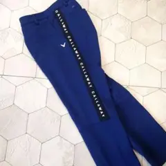 美品 Callaway Golf ロゴテープ ストレッチパンツ ネイビー