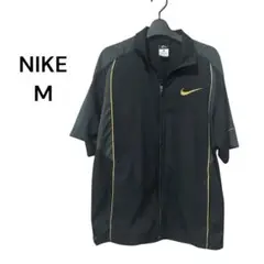 美品⭐️NIKE半袖ジッパージャケット⭐️メンズMサイズブラック✖️ダークグリーン