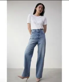 AZUL DENIM/ハイウエストワイドデニムL