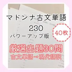 単語テストプリント　マドンナ古文単語230【（古文単語→現代語訳）で30問ずつ】