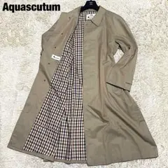Aquascutum ステンカラーコート バルマカーン イングランド製 玉虫色