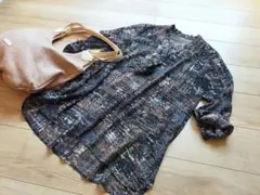 美品CECI OU CELA セシオセラ　透け感柄ブラウスMサイズ