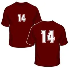 ドライＴシャツ(エンジ)　番号「14」在庫➡140 150 S M XL XXL
