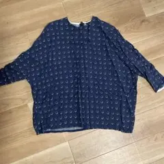 Koton ネイビー ドット柄 五分袖 トップス