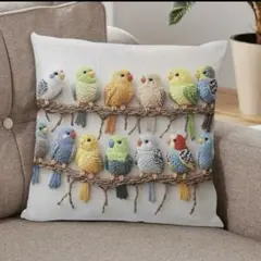 ［最終値下げ］新品　鳥たくさん　クッションカバー