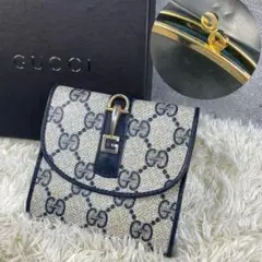 美品 OLD GUCCI ミニ財布 がま口 ホースビット GGスプリーム PVC