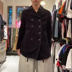 MICHEL KLEIN HOMME y2k ムラ柄 チェック ベロアPコート