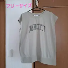 Samansa Mos2 blue CONNECTICUT ノースリーブ