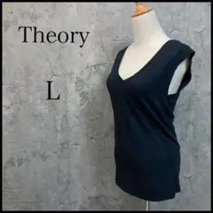 Theory セオリートップスカットソーノースリーブシャツ黒色Lサイズ