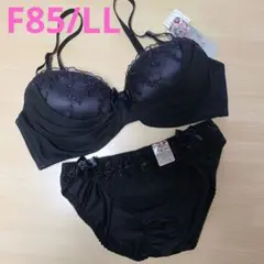 新品ブラック レース装飾 ブラジャーショーツセット F85/LL
