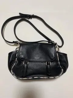 【美品】DAKS ダックス　ショルダーバッグ 黒　チェック柄　ヴィンテージ