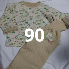 90 キルトパジャマ ベージュ わんわん うーたん