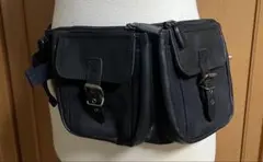 ★COMME CA ISM ウェストポーチ 本革 スウェード 黒 ★美品