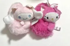 サンリオキャラクターズ 平成ふわふわ尻尾マスコット 【キティ・シナモロール】