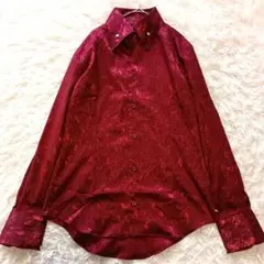 BLACK VARIA ブラックバリア ロングスリーブシャツ バラ柄 XL 赤