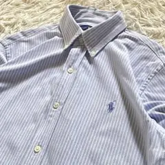 【美品】RALPH LAUREN KNIT OXFORD ストライプシャツ
