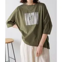 新品タグ付⭕️ブージュルードＷシルケット立体グリッターロゴＴ2025新作khaki