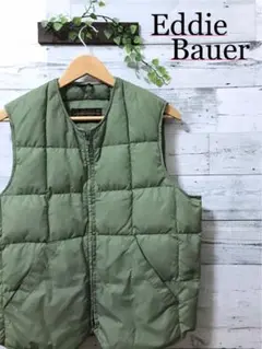 【訳あり】Eddie Bauer ダウンベスト キルティング 黒タグ 80s