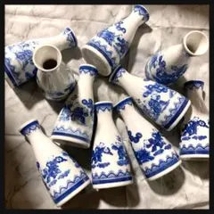 ꒰未使用꒱徳利 とっくり 陶器 大量 白青 10本セット まとめ売り