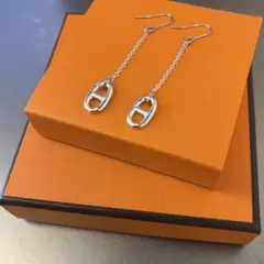 シルバーチェーンピアス　ステンレス