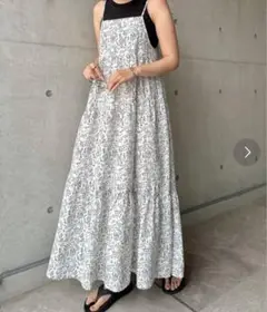 アンメ　花柄キャミワンピース ロング丈