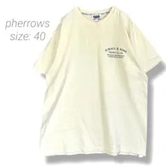 【フェローズ】バッグプリント入り半袖Tシャツ 40 クリームイエロー 綿100%