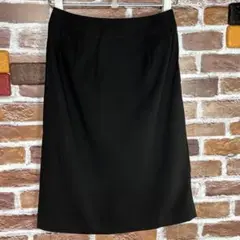 【イネド】黒 タイト スカート 後ろスリット 夏用　薄手　9号