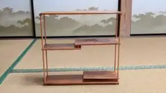 小品盆栽 飾り棚 5点飾り 欅 手作りの一品