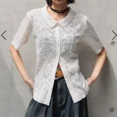 新品未使用品 PAGEBOY カットレースシャツカーディガン オフホワイト