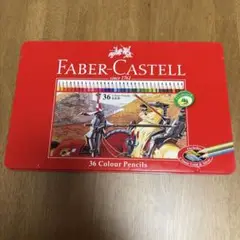 ファーバーカステル 色鉛筆 赤四角缶 36色セット