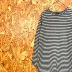 ボーダー ロング丈ロンT 長袖Tシャツ 長袖ワンピース レディース サイズ36