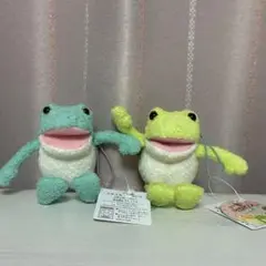 <新品> おとぼけケロピョンふんわりカエルマスコット 黄緑／深緑