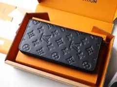 Louis Vuitton ブラックレザー長財布
